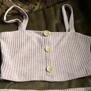 Cute dusty pink crop top and skirt set